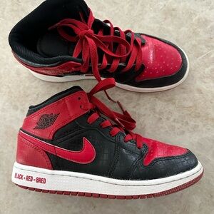 Nike Red and Black High-Top Sneakers